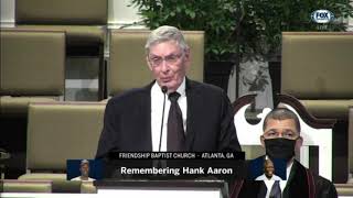 Former Brewers owner Bud Selig speaks at Hank Aaron's funeral