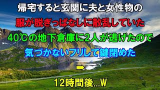 【スカッとする話】家に帰ると堂々と浮気をしていた夫。地下部屋に隠れた夫と浮気相手に気づかないふりして鍵を閉めてやった→40度の地下部屋に閉じ込められた夫と浮気相手は数時間後ｗ【修羅場】