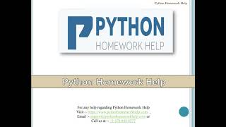 Python Homework Help
