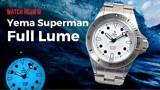 Bright Watch For Summer: Yema Superman Full Lume. Watch Review