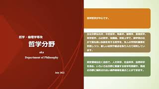 慶應義塾大学大学院文学研究科：2022年入学説明会・相談会　哲学分野