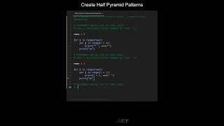 Create Half Pyramid Patterns in Python | Python Examples | Python Coding Tutorial | Python Interview