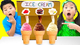 Wendy Emma and Jannie Learn How to Make Healthy Foods | Ice Cream Machine Funny Stories for Children