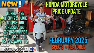 HONDA MOTORCYCLE PRICE PHILIPPINES FEBRUARY 2025