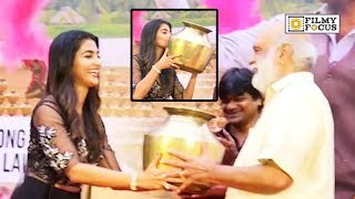 Pooja Hegde and Director Raghavendra Rao Full on Funny Moment @Valmiki Movie Song Launch