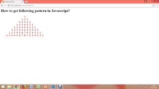 JavaScript pyramid pattern program task 6