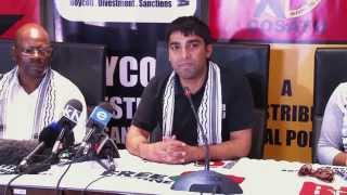 Muhammed Desai of BDS SA at press conference on banning of SA's Minister of Higher Education