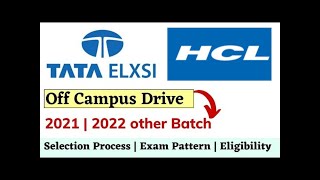 TATA Elxsi Off Campus Drive 2022|2021 Batch| HCL Off Campus Drive for Freshers | HCL Job Recruitment