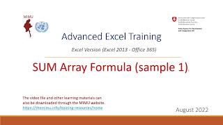 Ep 38 SUM Array Formula sample 1