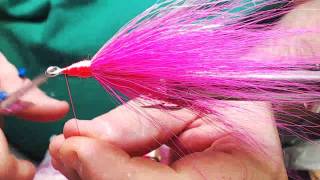 Tying Hot Pink Bucktail Teaser Fly - Saltwater Fishing