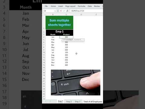 Sum Values Across Multiple Sheets in Excel! #exceltips #exceltricks #excelhacks #excel