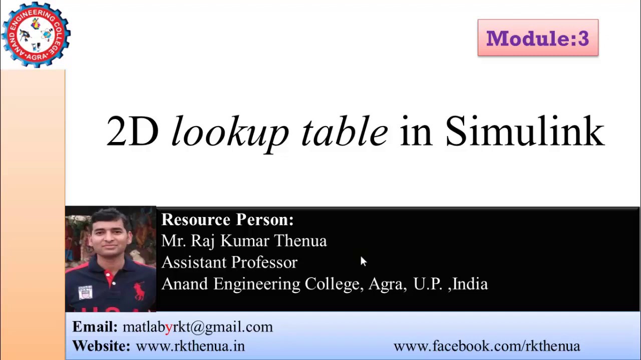 Two Dimensional (2D) And Dynamic Lookup Tables In Simulink - YouTube