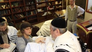 Jewish religious male circumcision ceremony performed by a mohel