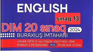 dim 20 sinaq ingilis dili, 9cu sinif sinaq 13 izahi (tam)