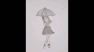 how to draw a modren girl holding umbrella || Easy drawing