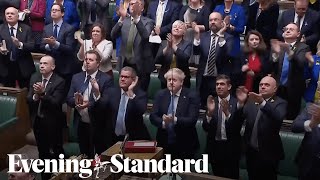 PMQs: Ukrainian Ambassador given rousing standing ovation by the House of Commons