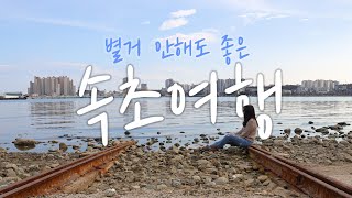 겨울 속초여행 브이로그 오랜만에 일출 봤어요🌞 물회, 오징어순대, 칠성조선소 | 이앉