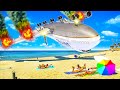 Airplane Crash Landing UPSIDE DOWN on a Beach!