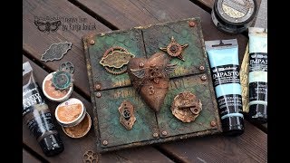 Rusty and Vintage Mixedmedia Heart Canvas -Finnabair products