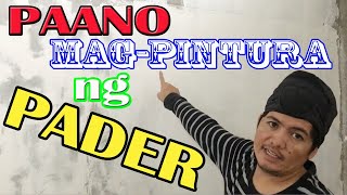 PAANO MAGPINTURA NG PADER GAMIT ANG FLAT LATEX PAINT I PINAGKAIBA NG PINTURA W/ SKIM COAT AT WALA