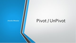 32. Pivot in sql server