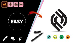 How To Design Modern Monogram Logo | HH Letter Logo Design Adobe Illustrator Tutorial