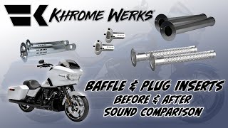 Khrome Werks Harley Davidson exhaust baffle and insert sound test! Which one sounds the best!