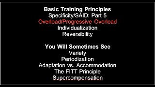 Basic Training Principles: Overload Part 1 (of 2 I promise)