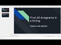 Find All Anagrams in a String | Leetcode 438 | MEDIUM