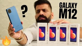 Samsung Galaxy M12 Unboxing \u0026 First Look | 90Hz | 8nm | 6000mAh | 3x Giveaway🔥🔥🔥