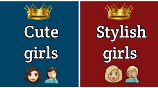 Cute girls Vs Stylish girls 💁🏻‍️😍🙍🏼‍🤩 cute girl smile vs stylish girl smile || " yoga challenge"