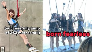 LE SSERAFIM doing a bungee jump at the 2nd highest bungee jump in the world