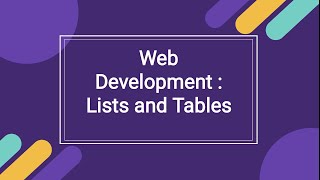 Web development : list and tables #Computer #class8