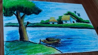 আপনি কিভাবে গ্রামের দৃশ্য আকবেন? how to draw village scenery for beginners #art