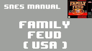 [SNES Manual] Family Feud (USA) Animated Game Manual - for Super Nintendo / Famicom