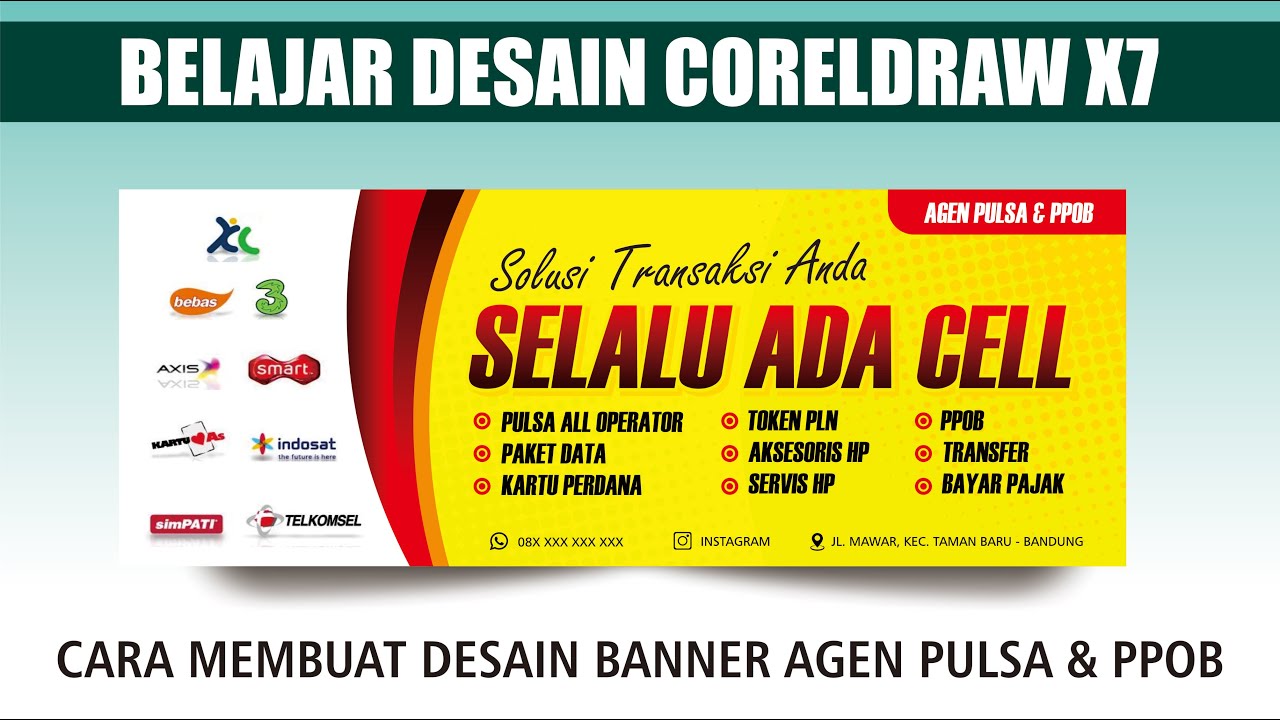 Belajar Desain Coreldraw Membuat Banner Spanduk AGEN PULSA DAN PPOB ...