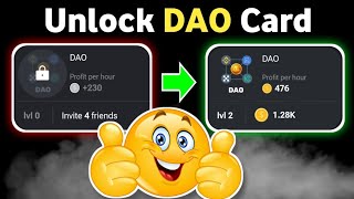 How to unlock DAO card hamster kombat | Unlock daily combo card DAO | Hamster Kombat