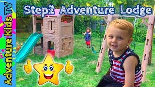 Review Step2 Naturally Playful Adventure Lodge Play Center Glider Swing Set  | Adventure Kids TV