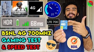 BSNL 4G 700 Mhz : BGMI Gaming Ping Test \u0026 Speed Test | BSNL 4G Network Jitter \u0026 Stuttering Testing 📶