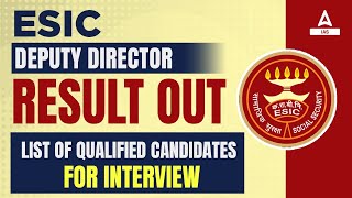 UPSC ESIC Deputy Director Result Out | ESIC Deputy Director Result 2023 And Cut Off Latest Update