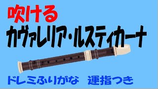 カヴァレリア・ルスティカーナ ソプラノリコーダー ドレミ運指つき