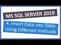 MS SQL Server 2019 | How to insert data to a table in different ways