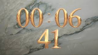 Count-up Stopwatch Timer 25 minutes, show seconds, speak count every 5 seconds, gold art 4K