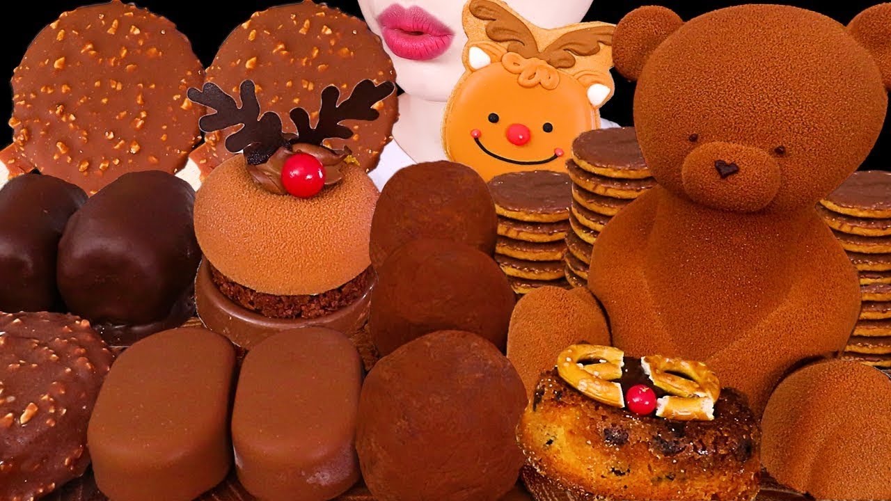 Asmr Mukbang Chocolate Party Ice Cream Mousse Cake Mochi Dubai