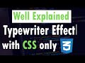 Typewriter Effect CSS | [EXPLAINED]