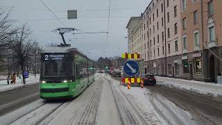 Helsingin raitiolinja 2,3 Messukeskus-Olympiaterminaali-Hakaniemi. Helsinki tramline 2,3.