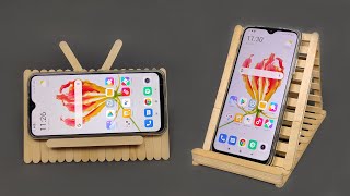 2 Simple and Beautiful Mobile Holder | DIY Popsicle Stick Mobile Phone Holder | Phone Stand