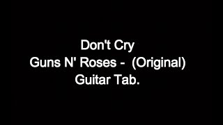 Dont Cry Melodi - Guns N Roses - Guitar Tab