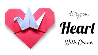 How to make a Paper Heart - Easy Origami Crane Heart
