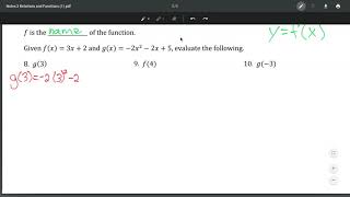 Notes 3: Video 7 - Function Notation